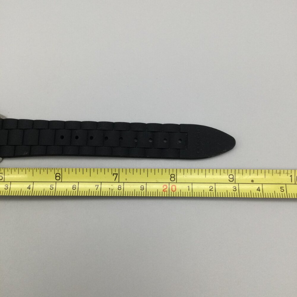 Coach Libby Watch Women 36mm Silver Tone Black Silicone Band 30M - Picture 14 of 15